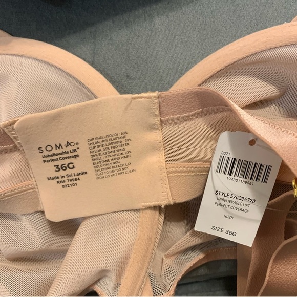 NWT Soma Unbelievable Lift Perfect Coverage Bra in Hush - Picture 5 of 5